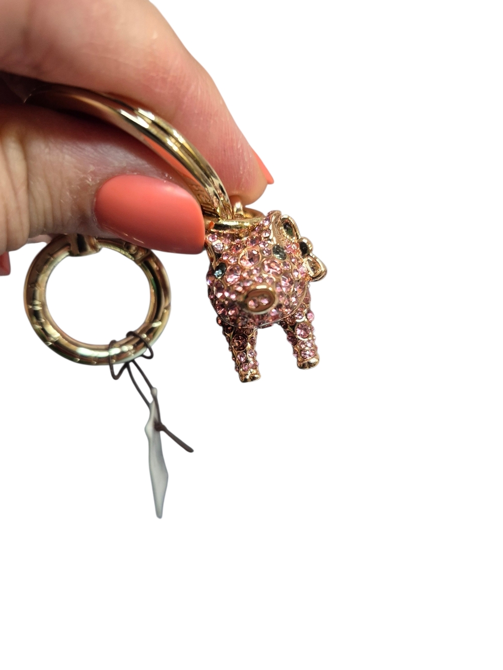 RARR Henri Bendel Crystal Piggy Keychain New - Picture 3 of 5